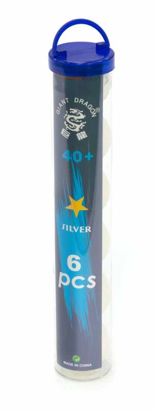   Дом Спорта Мячи Giant Dragon Training Silver 1* New белый (6шт, в тубусе)