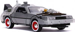 Модель машины Hollywood Rides – Back to the Future 3: Time Machine Primer Brushed Raw Metal (масштаб 1:24) (32166)