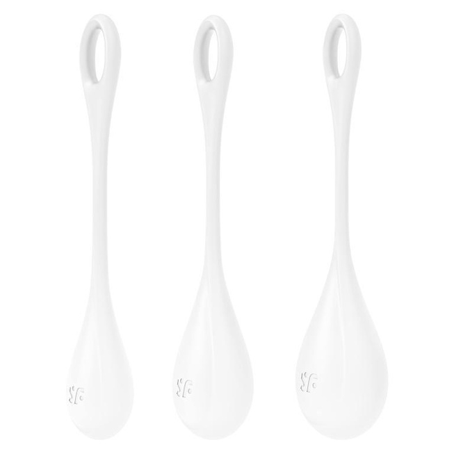 Цельнолитые шарики Набор вагинальных шариков Satisfyer Yoni Power 1, белый