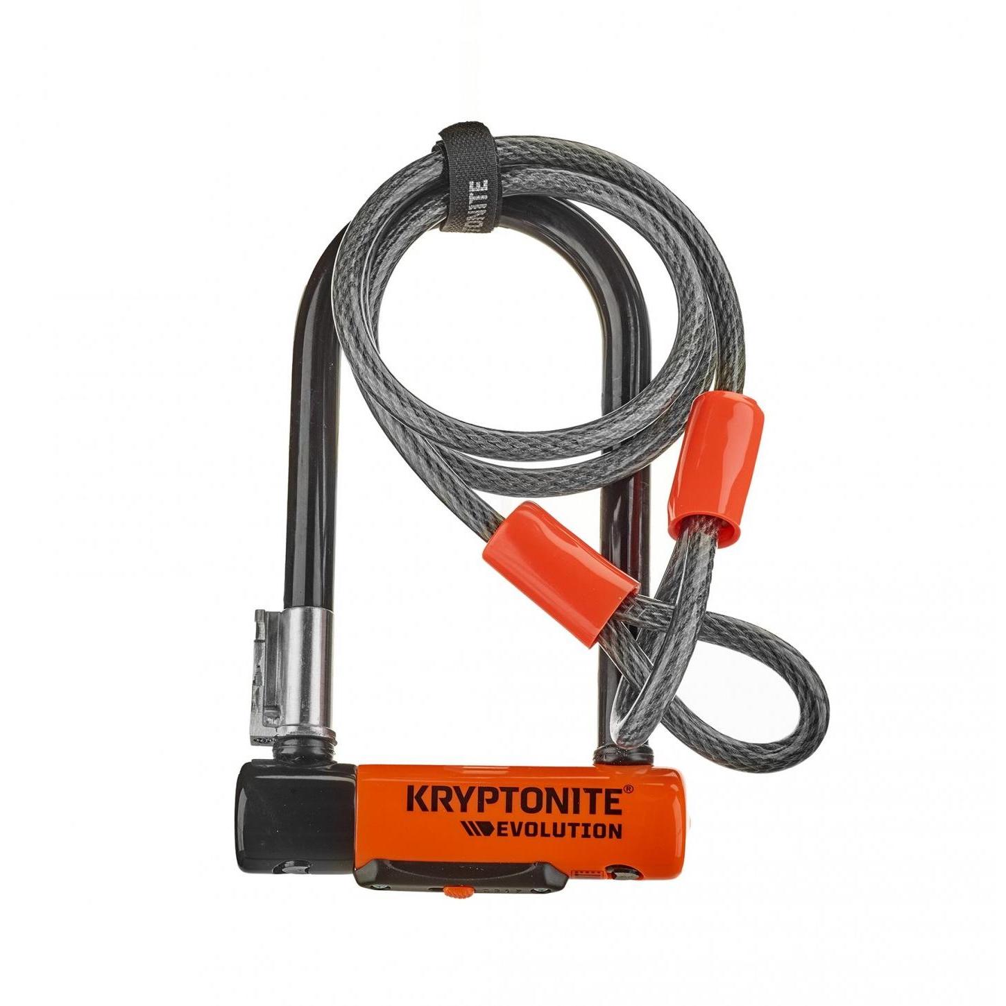 Замки противоугонные  КАНТ Замок Велосипедный Kryptonite U-Locks Evolution Mini-7 W/ Flex Cable & Flexframe Bracket