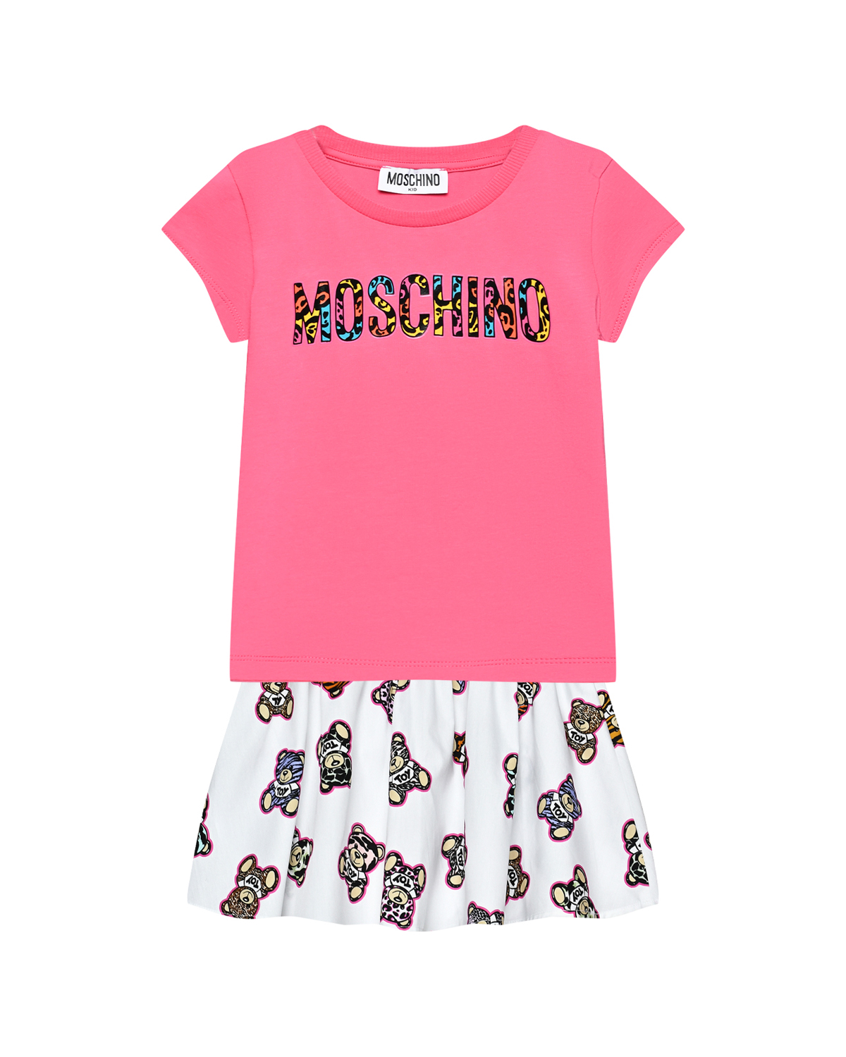  Комплект: розовая футболка+ юбка Moschino