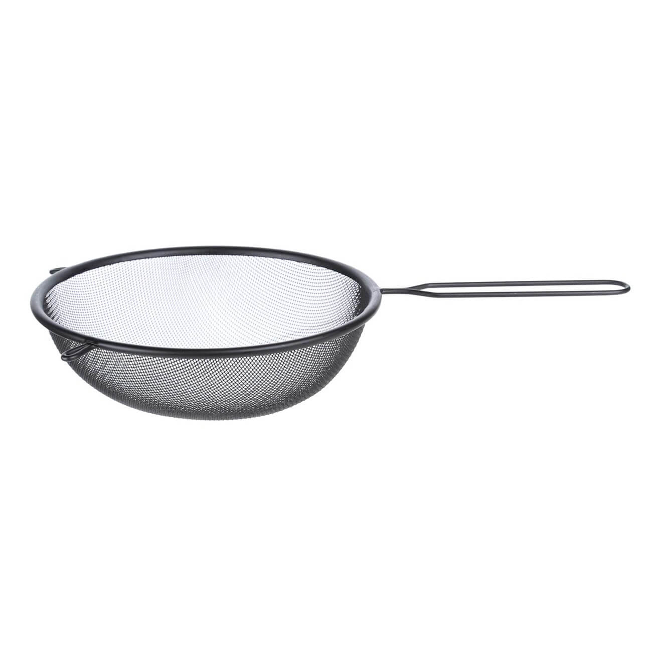 Сито, 20 см, с ручкой, металл, черное, X-Loft