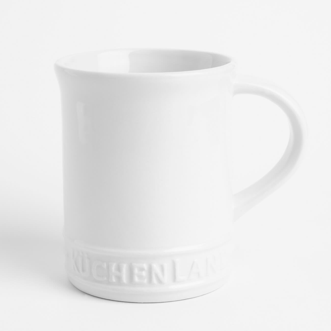 (S)Кружка, 340 мл, керамика, белая, Ceramo