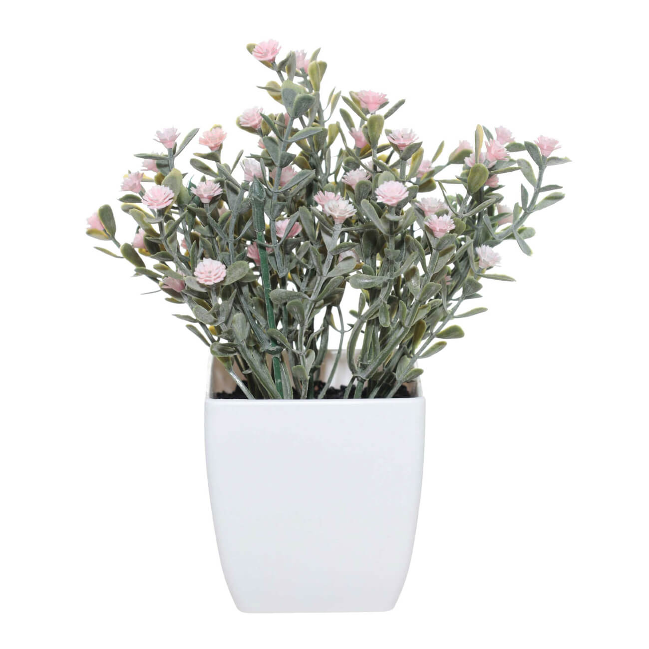 Декоративные цветы  Kuchenland Растение искусственное, 17 см, в горшке, пластик/металл, Розовые цветы, Pot garden