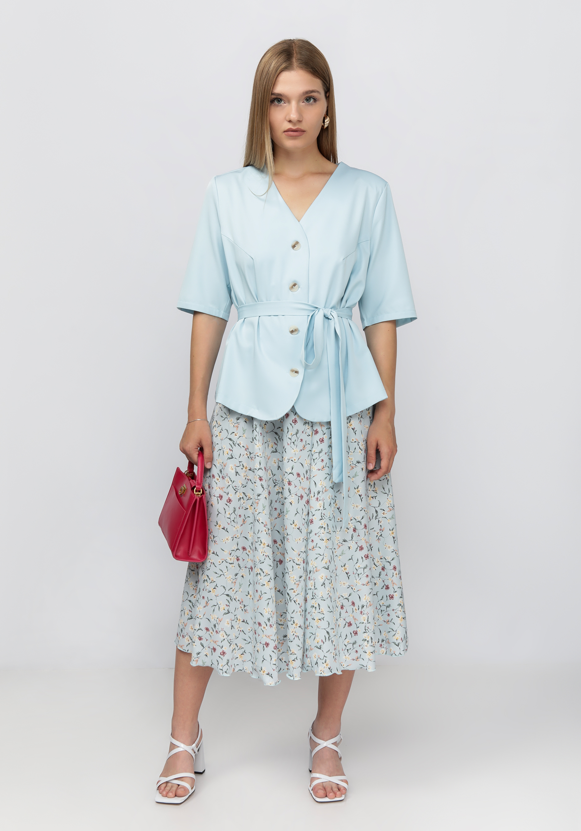 Комплекты одежды  Leomax Комплект: жакет+юбка c цветочным принтом