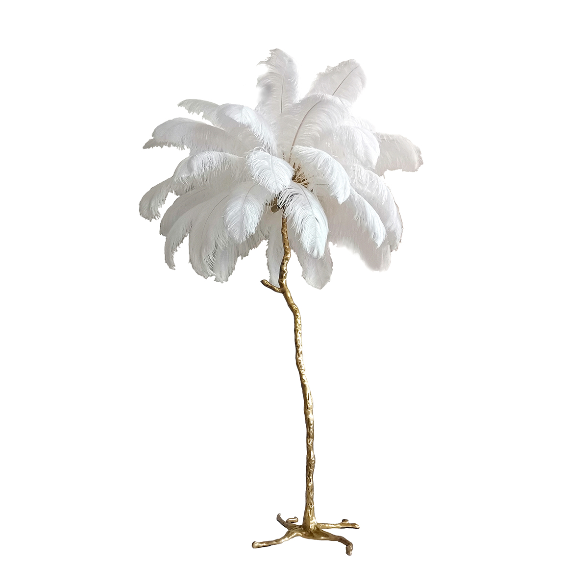   Маркет Света Торшер Delight Collection Ostrich Feather BRFL5014 white/antique brass