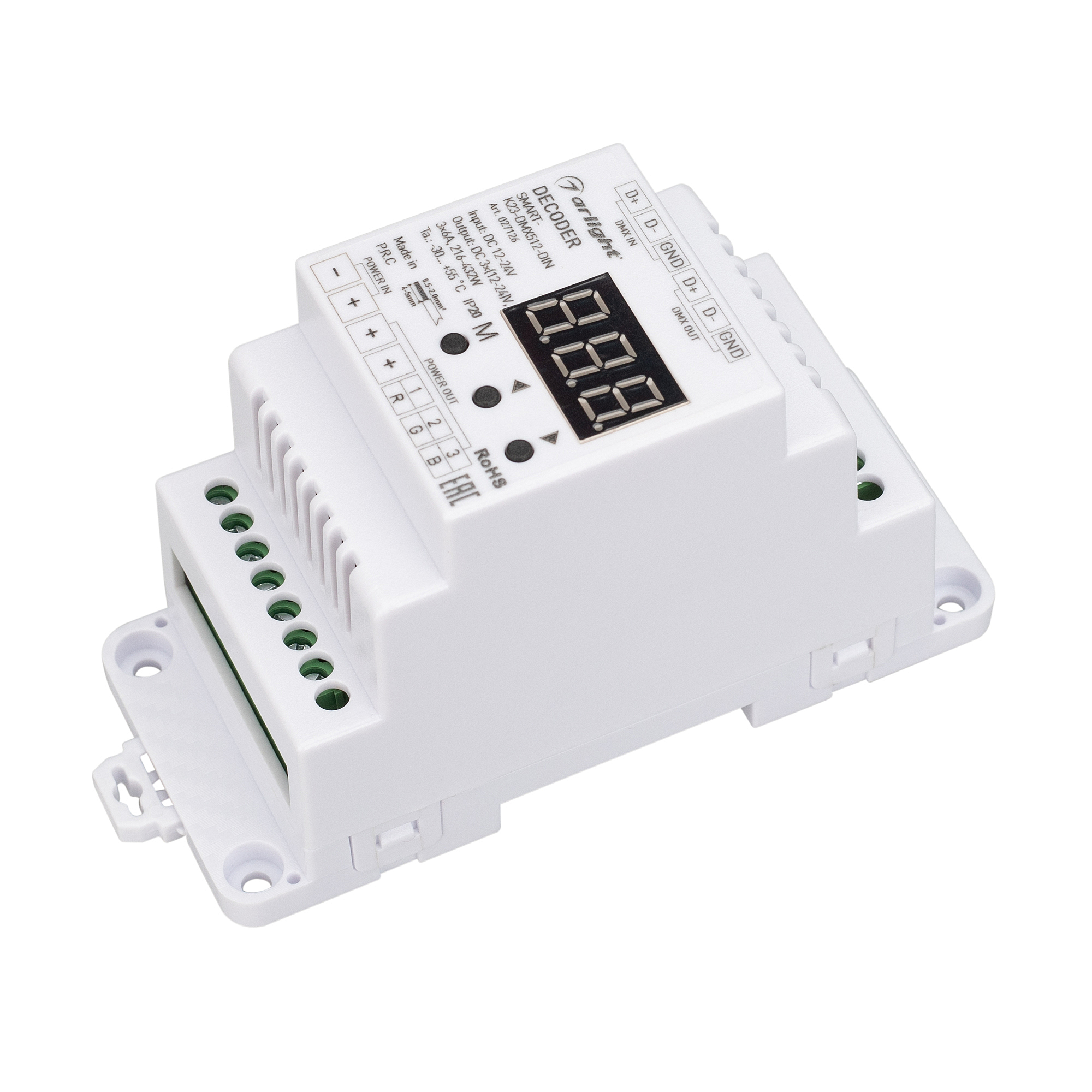 Комплектующие Декодер DMX512 для трансляции DMX512 сигнала ШИМ(PWM) устройствам Arli