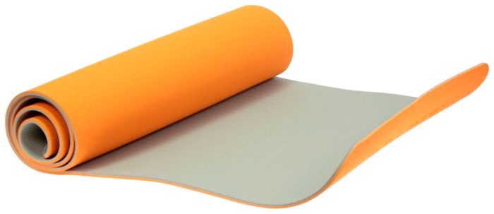 Для фитнеса и йоги  MELEON Коврик для йоги BRADEX SF 0402/SF 0403, 183х61х0.6 см оранжевый/серый