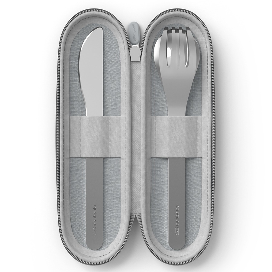 Столовые приборы  MELEON Набор столовых приборов в футляре MB Slim Nest, серый, 3 шт.