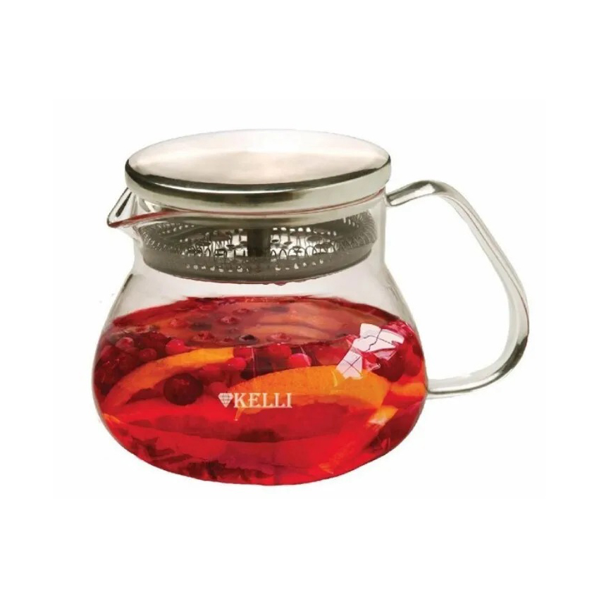 Жаропрочный стеклянный чайник KELLI KL-3228 0,8 л.