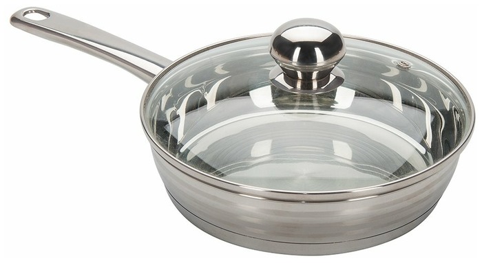 Сковорода REGENT inox Luna vitro , 20 см, с крышкой, стальной