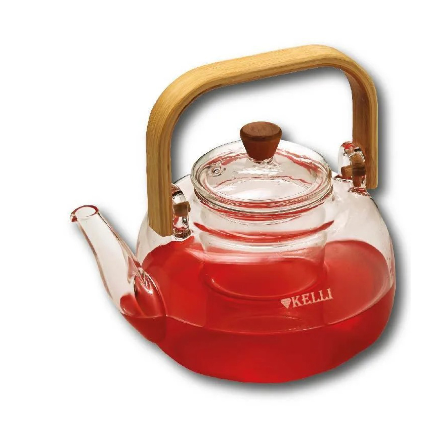 Жаропрочный стеклянный чайник KELLI KL-3231 1 л.