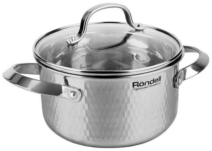 Кастрюля Rondell RainDrops, 5.6 л, стальной