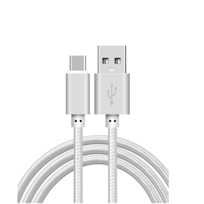 USB-кабель для зарядки 2.0А с Type C-разъемом, 1 м, серебро