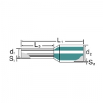 9004300000 WEIDMULLER  Наконечники H 0.75/14 D для StripaxPlus с пластиковой серой (DIN) изоляцией в ленте