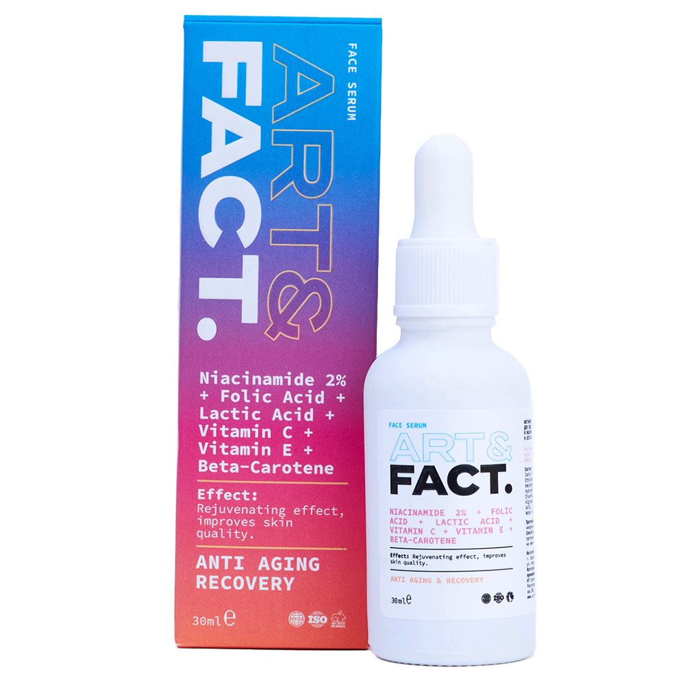 Art&Fact Витаминная сыворотка Niacinamide 2% + Folic Acid + Lactic Acid + Vitamin C + Vitamin E, 30 мл (Art&Fact, Лифтинг)