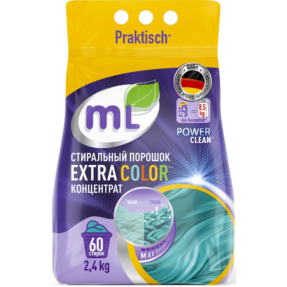 Для стирки  Pharmacosmetica Meine Liebe Стиральный порошок-концентрат для цветного белья Extra Color, 2,4 кг (Meine Liebe, Стирка)