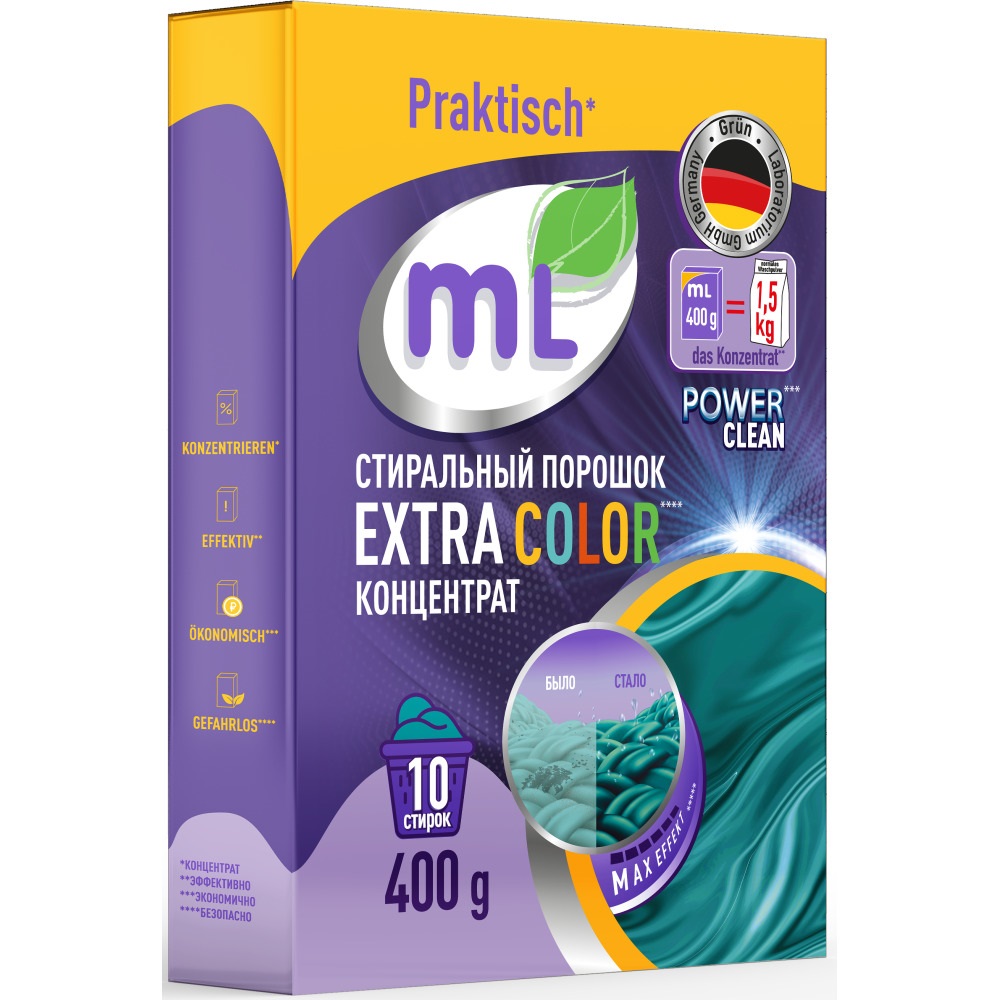 Для стирки Meine Liebe Стиральный порошок-концентрат для цветного белья Extra Color, 400 г (Meine Liebe, Стирка)