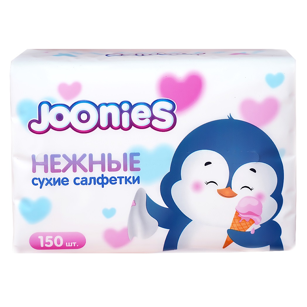 Аксессуары  Pharmacosmetica Joonies Салфетки бумажные трехслойные нежные 18х13 см 0+, 150 шт (Joonies, )