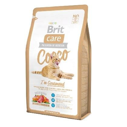 Корм Brit Care с уткой и лососем для привередливых в питании кошек, Cocco Gourmand