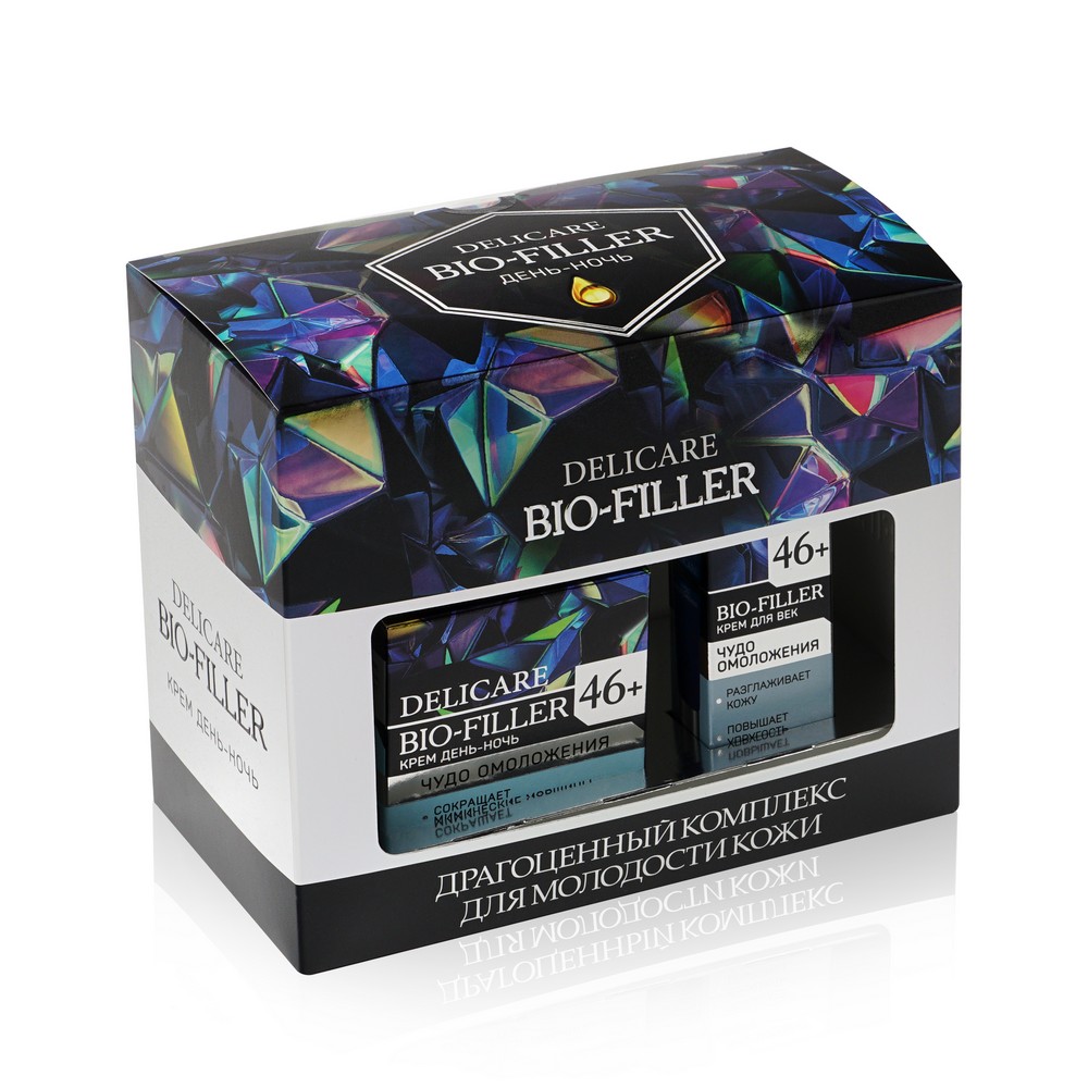 Женский набор для лица Delicare Bio-Filler ( крем для лица день - ночь  Чудо омоложения  46+ , 50мл + крем для век  Чудо омоложения  46+ , 15мл )