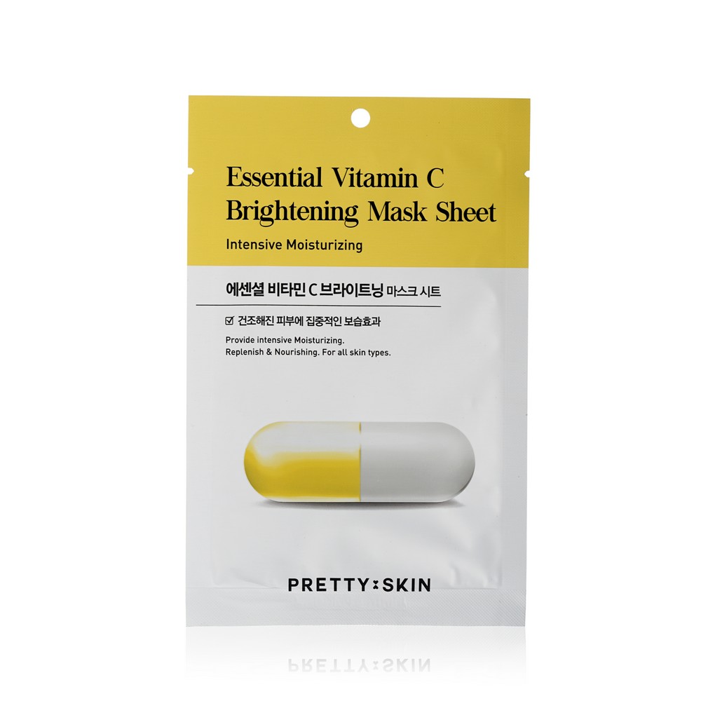 Маски и патчи  Улыбка радуги Маска для лица против пигментации Prettyskin  Essential Vitamin C  с витамином C 25мл