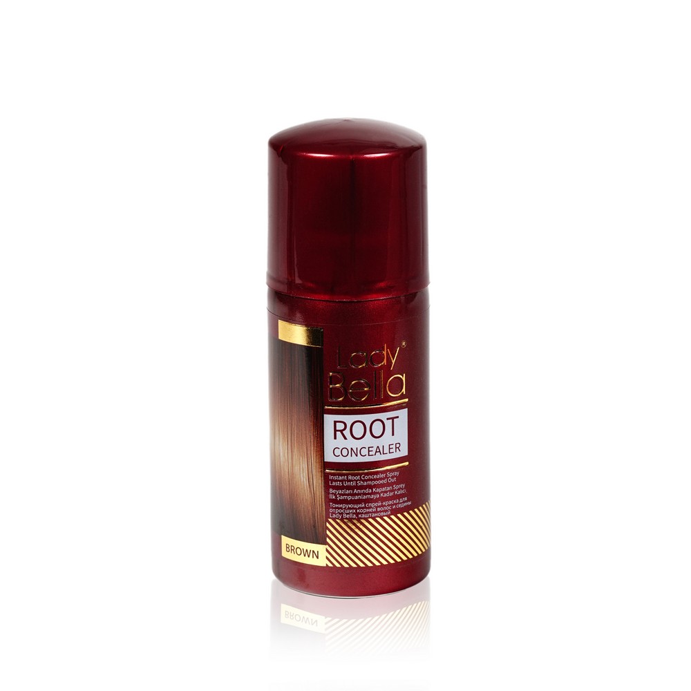 Тонирующий спрей - краска Lady Bella Root Concealer для отросших корней волос и седины , Brown 100мл
