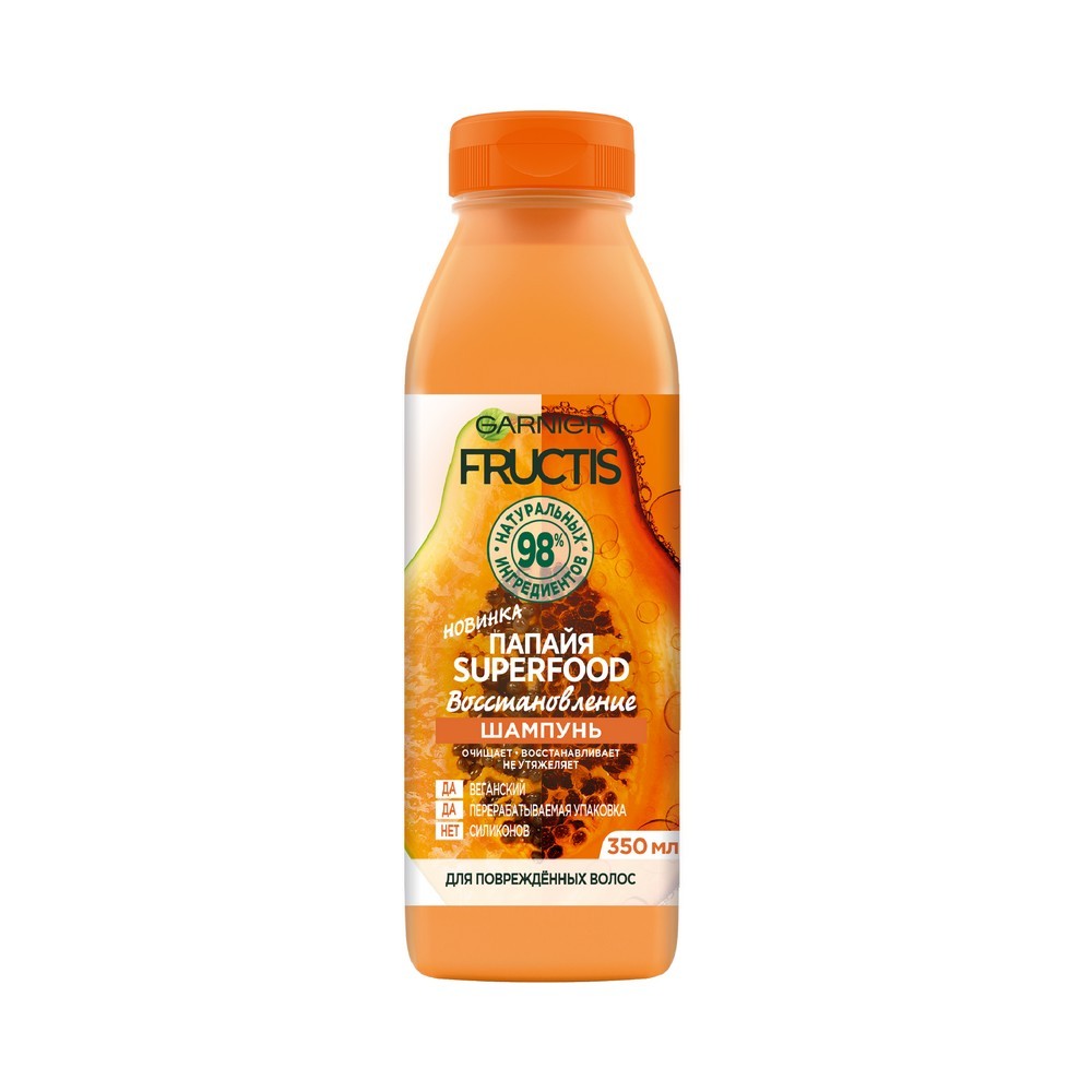 Шампунь для волос Fructis  Папайя Superfood  восстановление , для поврежденных волос 350мл