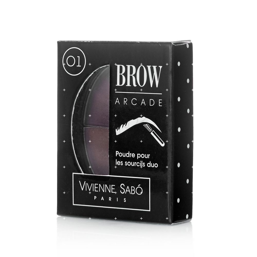  Тени для бровей Vivienne Sabo двойные  Brow Arcade  01 Бежевый / коричневый 2*0,8г