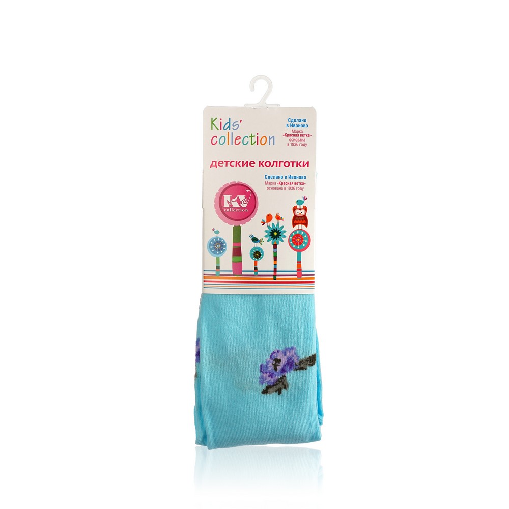  Детские колготки Красная ветка Kids Collection с-857  Цветы  Голубой р.110-116