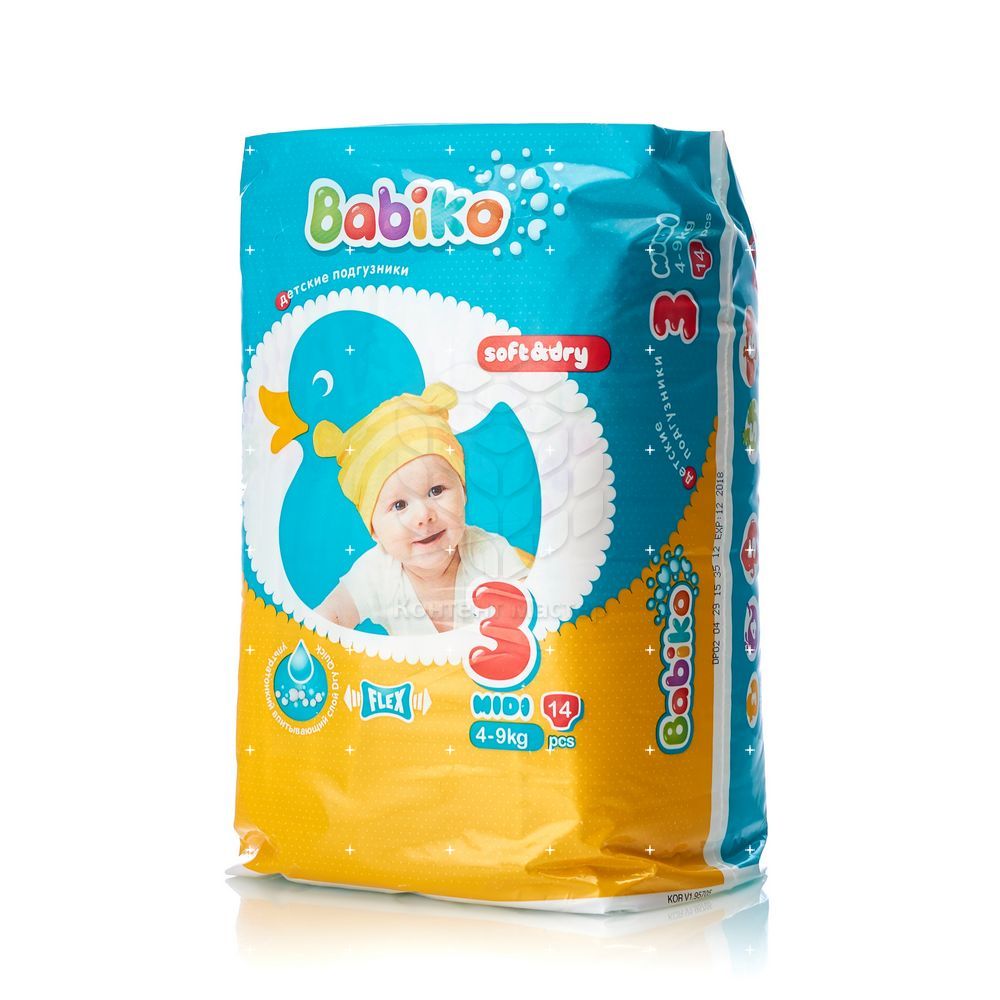 Подгузники Babiko для детей Midi 4-9кг 14шт