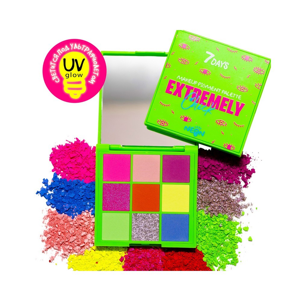 Тени для век 7 days Extremely Chick UVglow Neon 502 Futuristic 9г