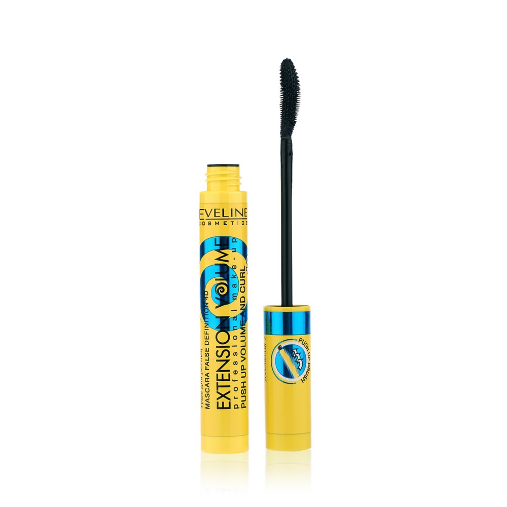   Улыбка радуги Тушь для ресниц Eveline Extension Volume Profession Make-Up  PUSH-UP! x 10  объемная Черная 10мл
