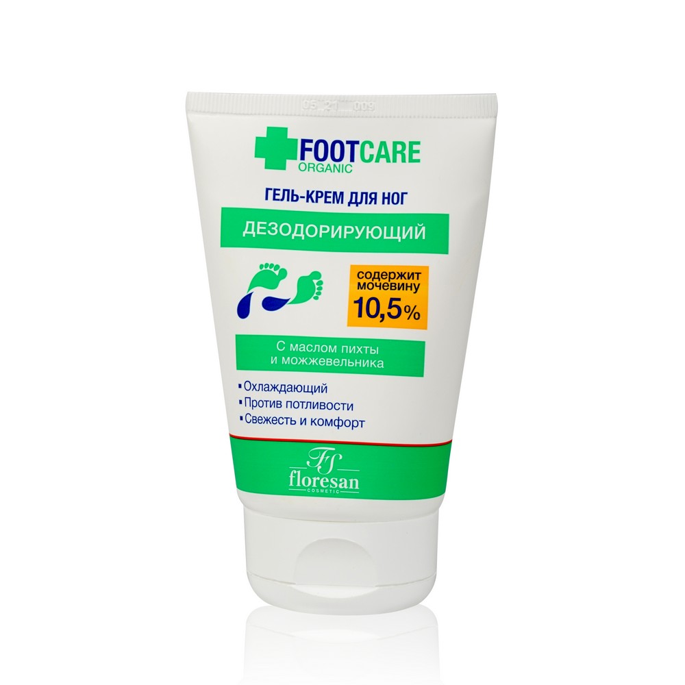 Кремы и бальзамы Гель - крем для ног Floresan Organic foot Care дезодорирующий с маслом пихты и можжевельника 100мл