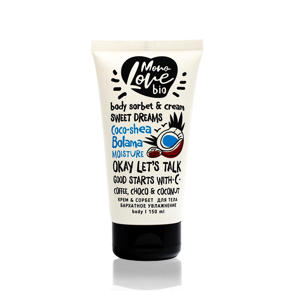 Крем - сорбет для тела MonoLove Bio Coco-Shea Bolama  Бархатное увлажнение  150мл