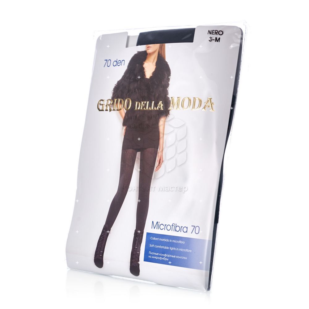 Женские колготки Grido della Moda Velour из микрофибры 70den черные 3 размер