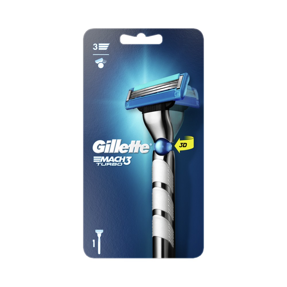 Мужской станок для бритья Gillette Mach 3 Turbo со сменной кассетой