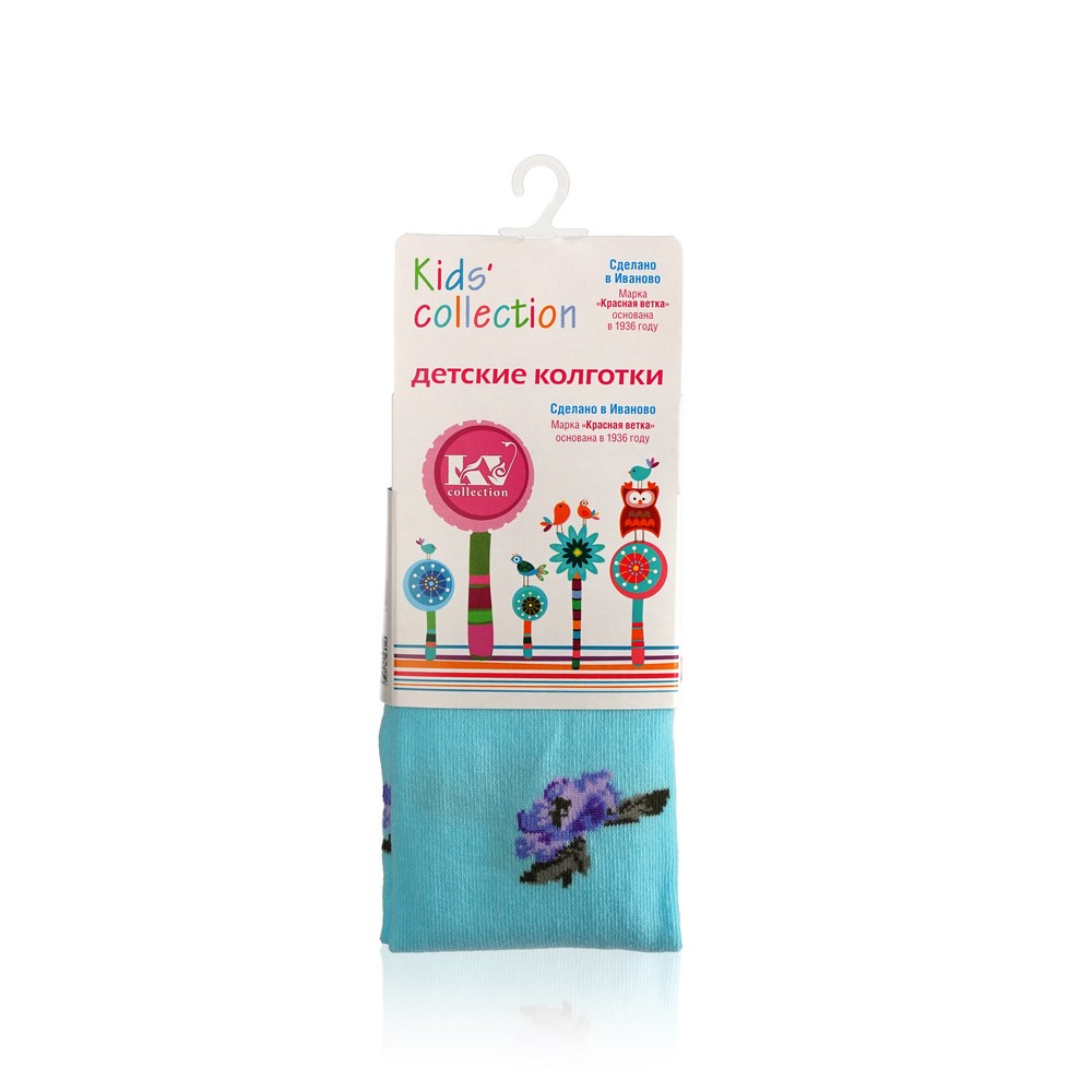   Улыбка радуги Детские колготки Красная ветка Kids Collection с-857  Цветы  Голубой р.98-104