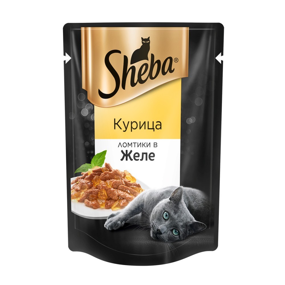 Влажный корм для кошек Sheba Ломтики в желе Курица 85г