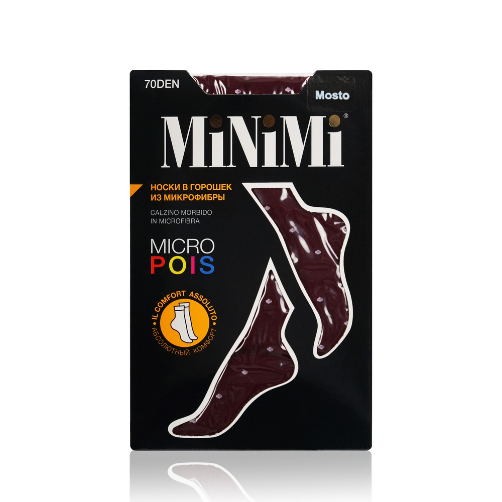 Женские носки из микрофибры Minimi Micro Pois 70den Mosto ( в горошек )