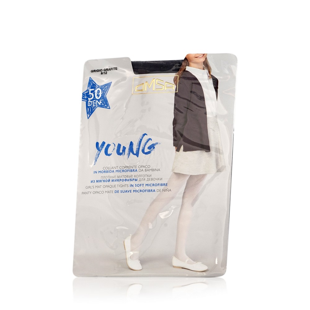  Детские колготки Omsa Young 50den Grigio Grafite р.134-152