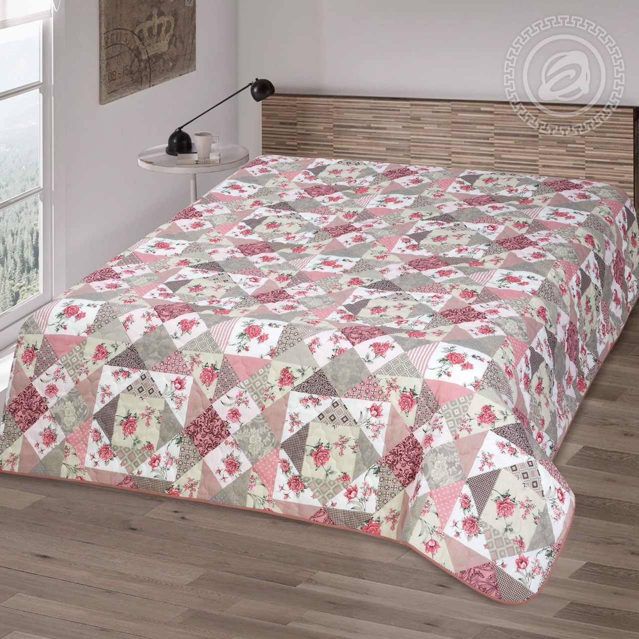 Покрывало Лоскутная мозаика Розовый р. 200x215