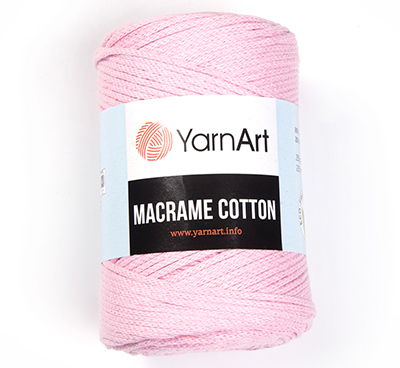 Рукоделие и творчество  Русские Семена Пряжа Yarnart Macrame Cotton № 762 розовый (225 м.) 250 гр.
