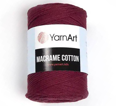 Рукоделие и творчество  Русские Семена Пряжа Yarnart Macrame Cotton № 781 бордовый (225 м.) 250 гр.