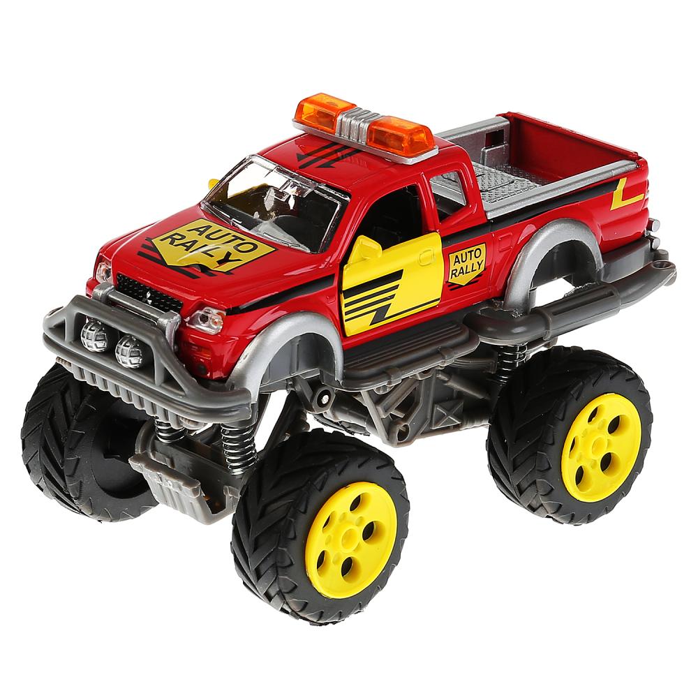   ToyWay Джип с большими колесами Авто Ралли, металлическая, инерционная, открываются двери, свет и звук