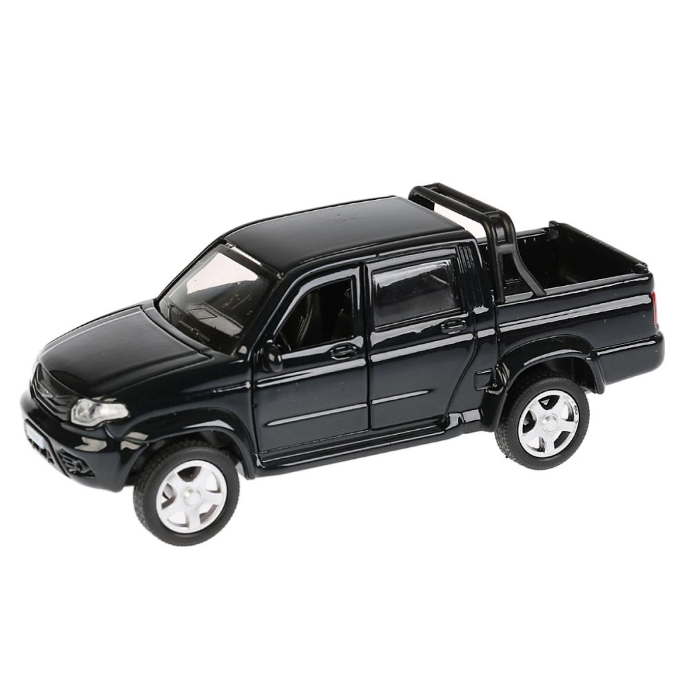 Пикап Uaz Pickup, черный, 12 см, открываются двери, инерционный механизм