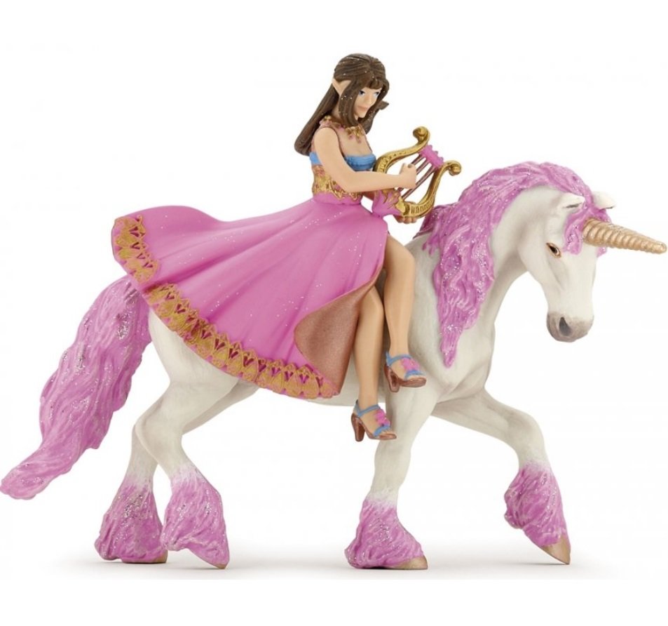   ToyWay Фигурка - Принцесса с лирой на единороге, 8 х 12 х 17 см.