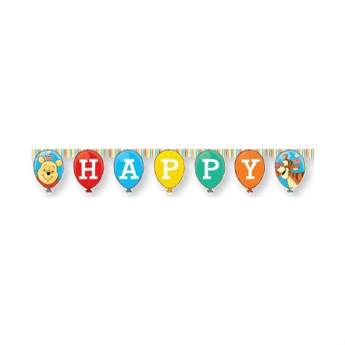 Гирлянда Винни и Хрюня Happy Birthday