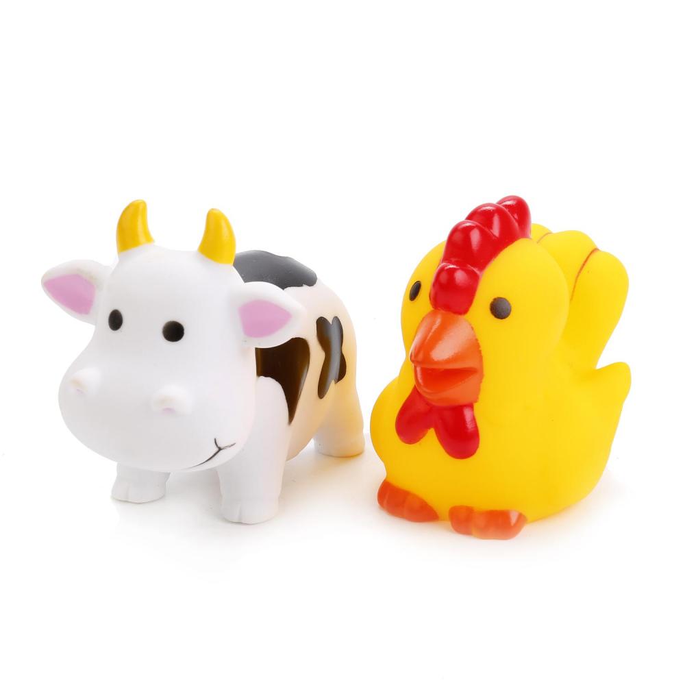 Резиновые игрушки  ToyWay Игрушки для ванной – Корова, петух