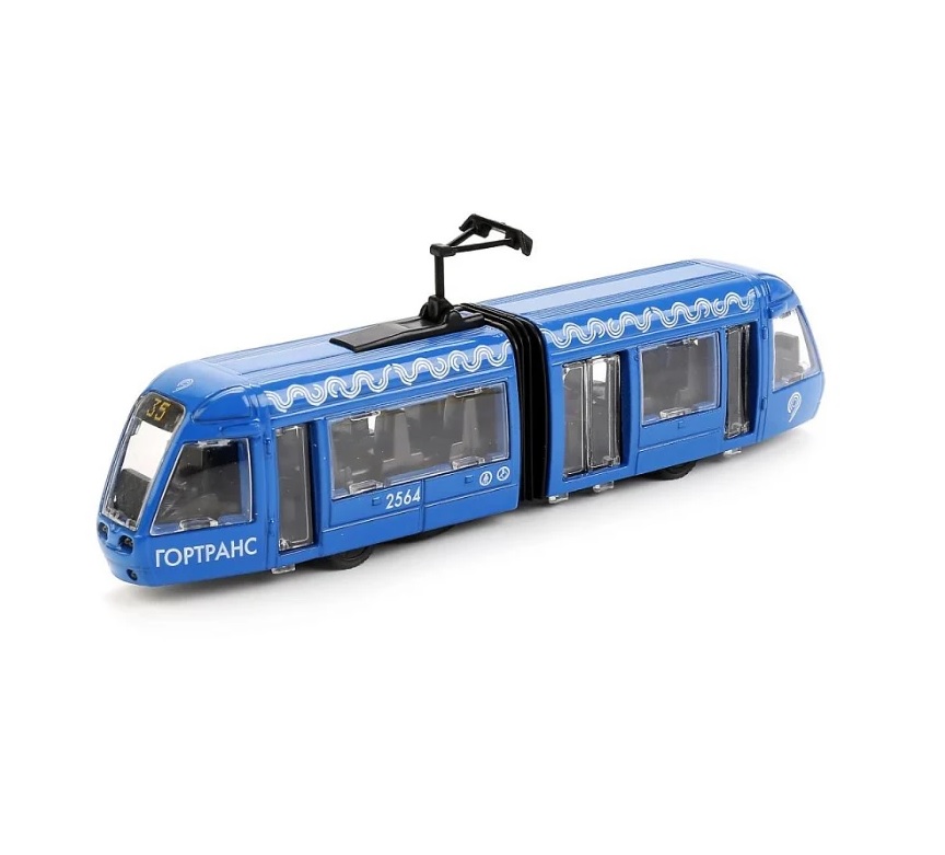 Автобусы, трамваи  ToyWay Трамвай инерционный с гармошкой,  19 см, свет, звук  )